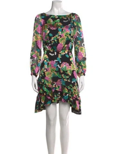 Pre-owned Saloni Floral Print Mini Dress In Multi