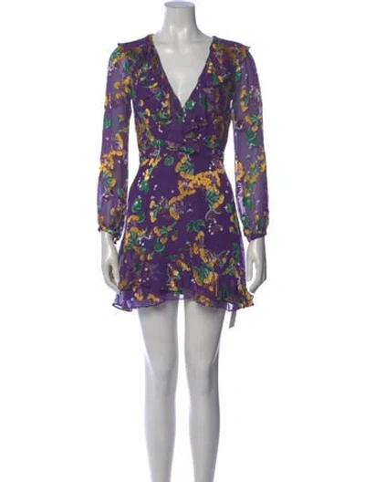 Pre-owned Saloni Floral Print Mini Dress In Multi