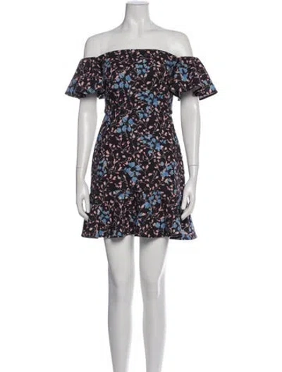 Pre-owned Saloni Floral Print Mini Dress In Multi
