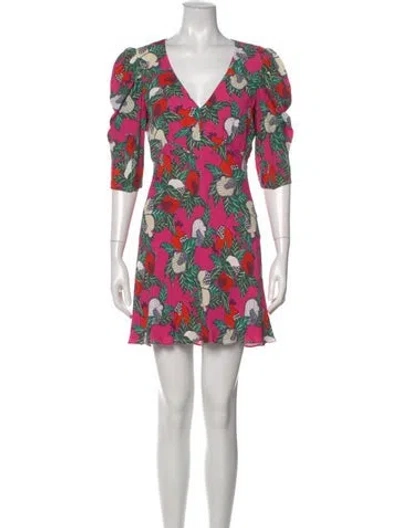 Pre-owned Saloni Floral Print Mini Dress In Multi