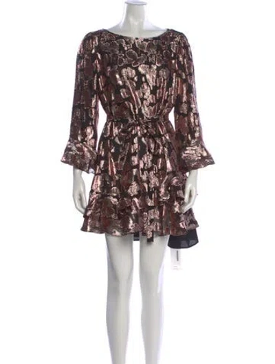 Pre-owned Saloni Floral Print Mini Dress In Multi