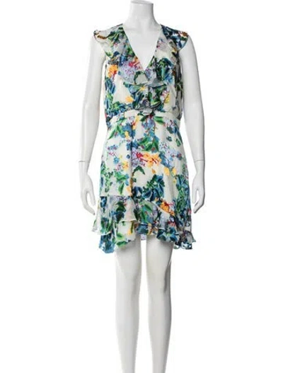 Pre-owned Saloni Floral Print Mini Dress W/ Tags