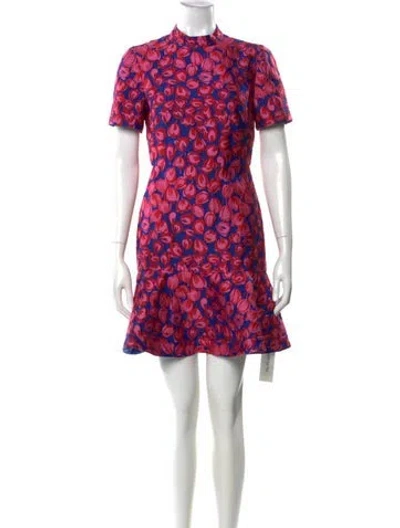 Pre-owned Saloni Floral Print Mini Dress W/ Tags In Multi