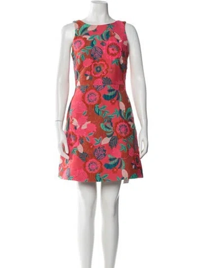 Pre-owned Saloni Floral Print Mini Dress W/ Tags In Red
