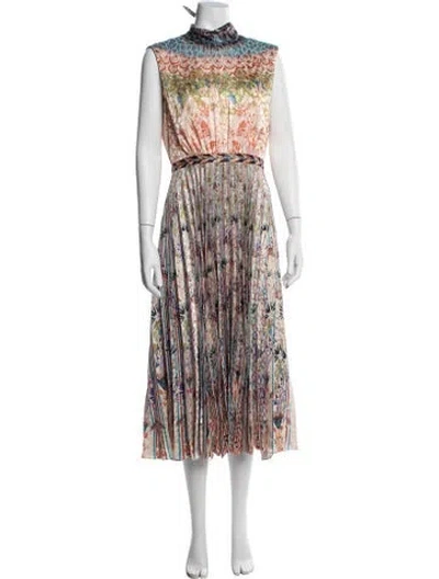Pre-owned Saloni Floral Print Robe In Multicolor