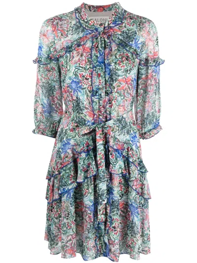 Saloni Tilly Printed Shirtdress In Multi