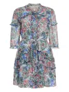 Saloni Tilly Ruffled Printed Silk-chiffon Mini Dress