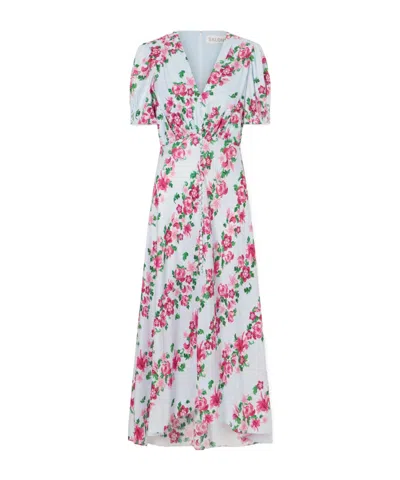 Saloni Floral-print Silk-satin Midi Dress In Multi