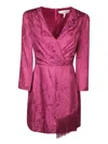Saloni Fringed Mini Dress Fuchsia In Orange