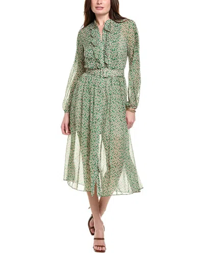 Saloni Georgette Silk Maxi Dress In Green