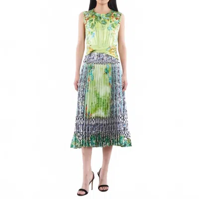 Saloni Gwen B Midi Dress In Vista In Multi