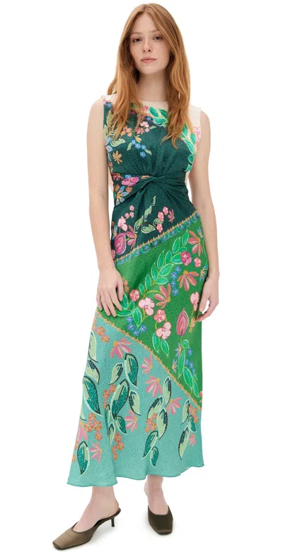 Saloni Gwen Dress Terrazzo Plmt