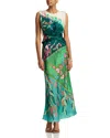 Saloni Gwen Twisted Draped Floral-print Silk Maxi Dress In Terrazzo Placement