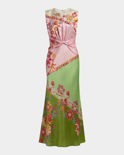 Saloni Gwen Silk Midi Dress In Multi
