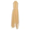 Saloni Irina Swiss-dot Chiffon Maxi Dress In Yellow Polyester In Yellow