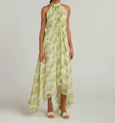 Saloni Irinia Dress In Terrarium Lemon In Green