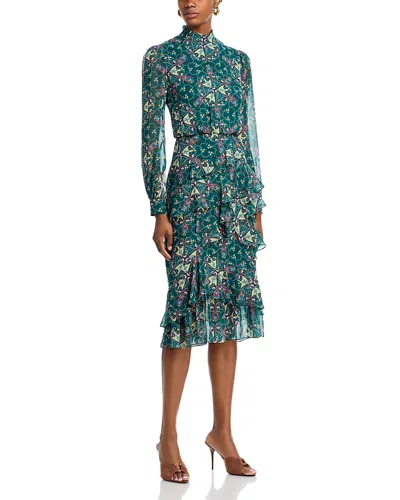 Saloni Isa Ruffled Dress In Blue