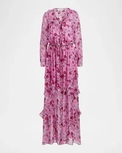 Saloni Izzie Floral Silk-blend Ruffled Maxi Dress In Windflower