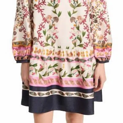 Saloni Jas Dress In Sea Fauna In Beige
