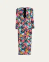 Saloni Jinx C Midi Dress In Stellate Black In Multi