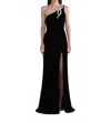 Saloni Justine B Serpentine Embroidered Maxi Dress In Black In Black