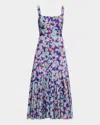 Saloni Karen Rainbow Gradient Dress In Blue