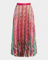 Saloni Kim Mosaic Stripe Skirt In Mosaic Stripe Plmt
