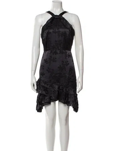 Pre-owned Saloni Lace Pattern Mini Dress W/ Tags In Black