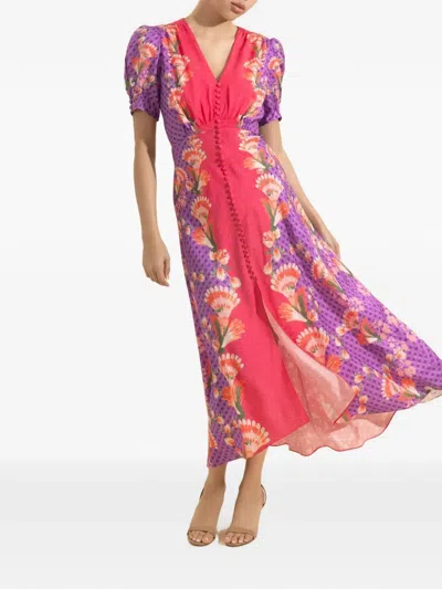 Saloni Lea Floral-print Maxi Dress In Multi
