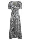 Saloni Lea Long Dress Alam Patchwork Cream In Cream