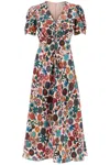 Saloni Lea Printed Long Dress In Multicolor
