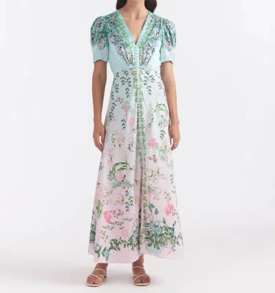 Saloni Women's Dotty Floral Silk Maxi Dress In Multi