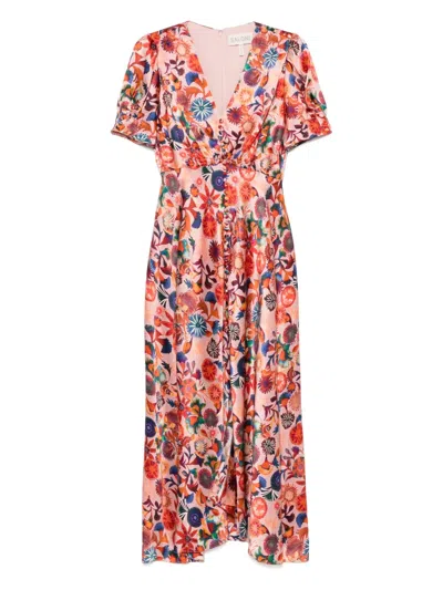 Saloni Lea Midikleid In Rosa