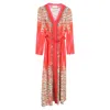 Saloni Lea Printed Belted Midi Shirt Dress In Multicolor Silk Crepe De Chine In Multi