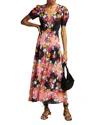 Saloni Lea Printed Long Dress In Damask Print
