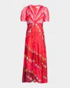 Saloni Lea Printed Long Dress In Multi