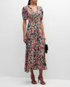 Saloni 'lea' Long Dress In Sugar Adorning