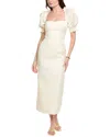 Saloni Linen & Silk-blend Maxi Dress In Neutral