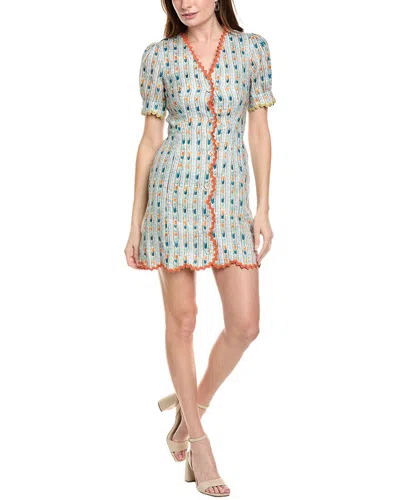 Saloni Linen Mini Dress In Green