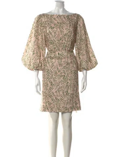 Pre-owned Saloni Linen Mini Dress W/ Tags In Multi