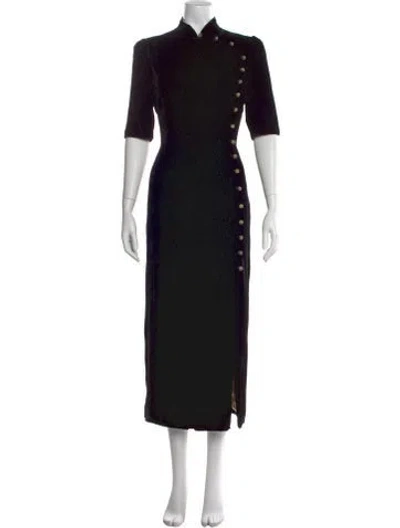 Pre-owned Saloni Long Dress In Black