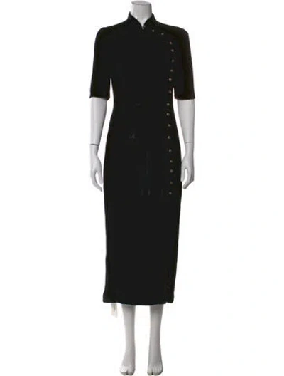 Pre-owned Saloni Long Dress In Black