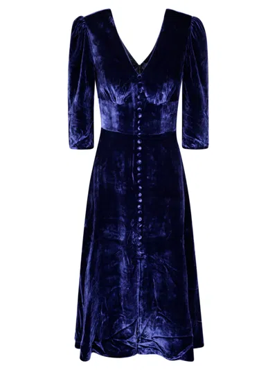 Saloni Margot-b Dress In Blue