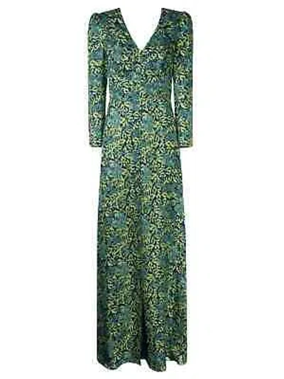 Pre-owned Saloni Margot B Long Dress In Brown