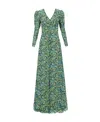 Saloni Margot Maxi Silk Dress In Green