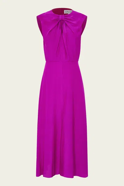 Saloni Marla Dress In Bougainvillea In Purple