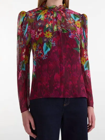 Saloni Mel-b Top In Astilbe Bouquet In Multi