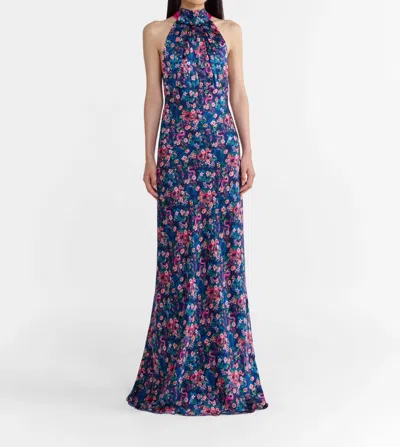 Saloni Michelle Dress In Navy In Blue