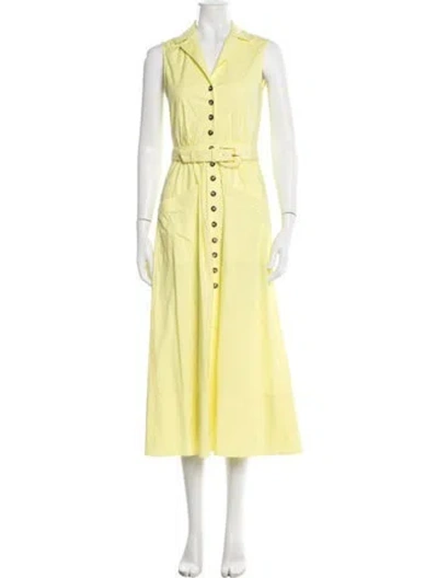Pre-owned Saloni Midi Length Dress In Yellow