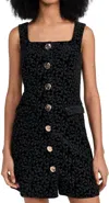 Saloni Mika Velvet Dress Noir Featherleaf In Multi